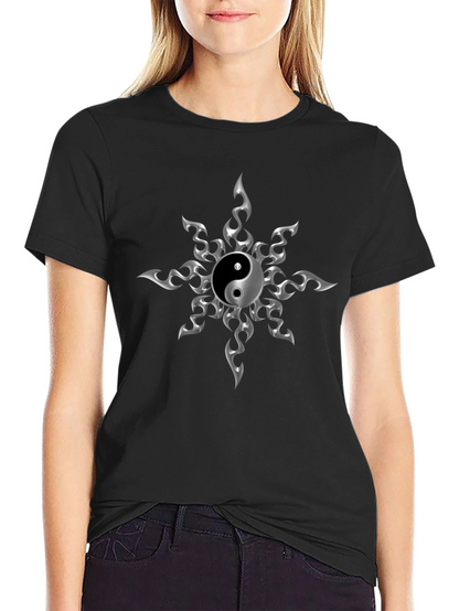 Yin Yang Flame Graphic T-Shirt