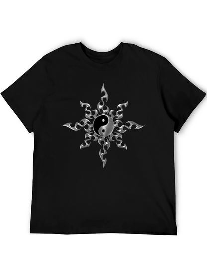 Yin Yang Flame Graphic T-Shirt