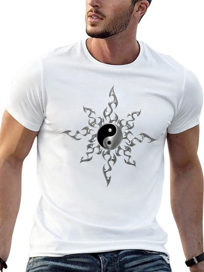 Yin Yang Flame Graphic T-Shirt