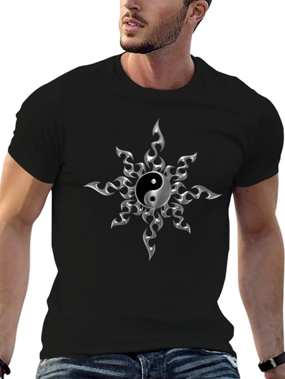 Yin Yang Flame Graphic T-Shirt