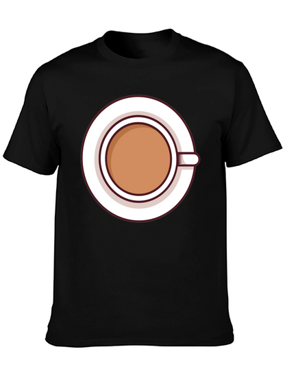 Coffee Cup Graphic Tee - Casual Black T-Shirt