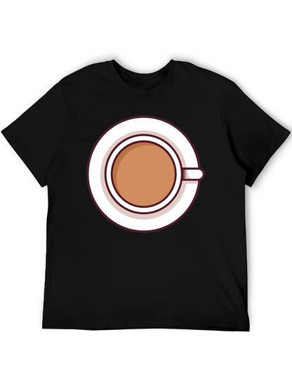 Coffee Cup Graphic Tee - Casual Black T-Shirt