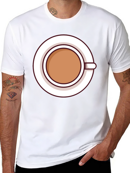 Coffee Cup Graphic Tee - Casual Black T-Shirt