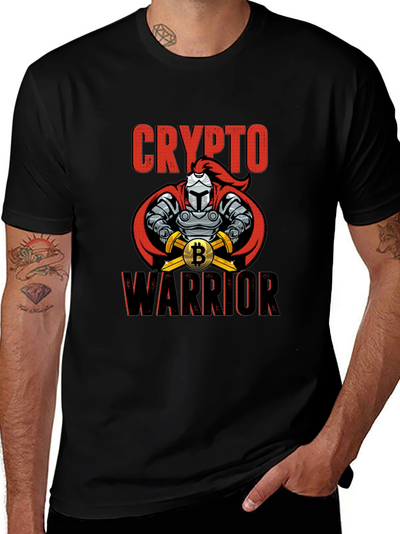 Crypto Warrior Bitcoin T-Shirt - Knight Design