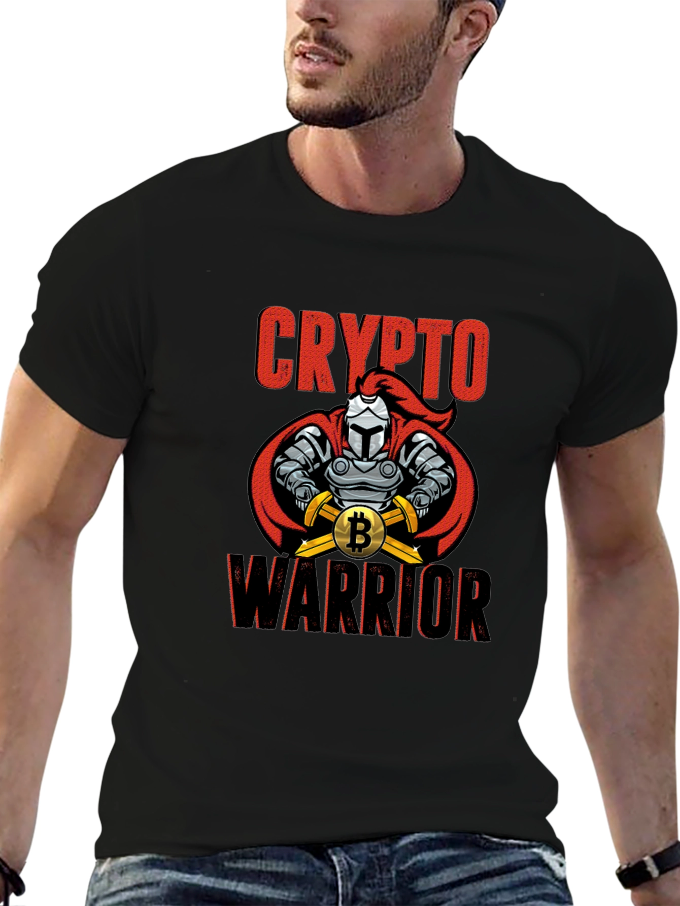 Crypto Warrior Bitcoin T-Shirt - Knight Design