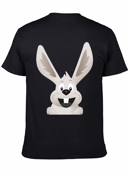 Funny Bunny Graphic Tee - Black Cotton T-Shirt