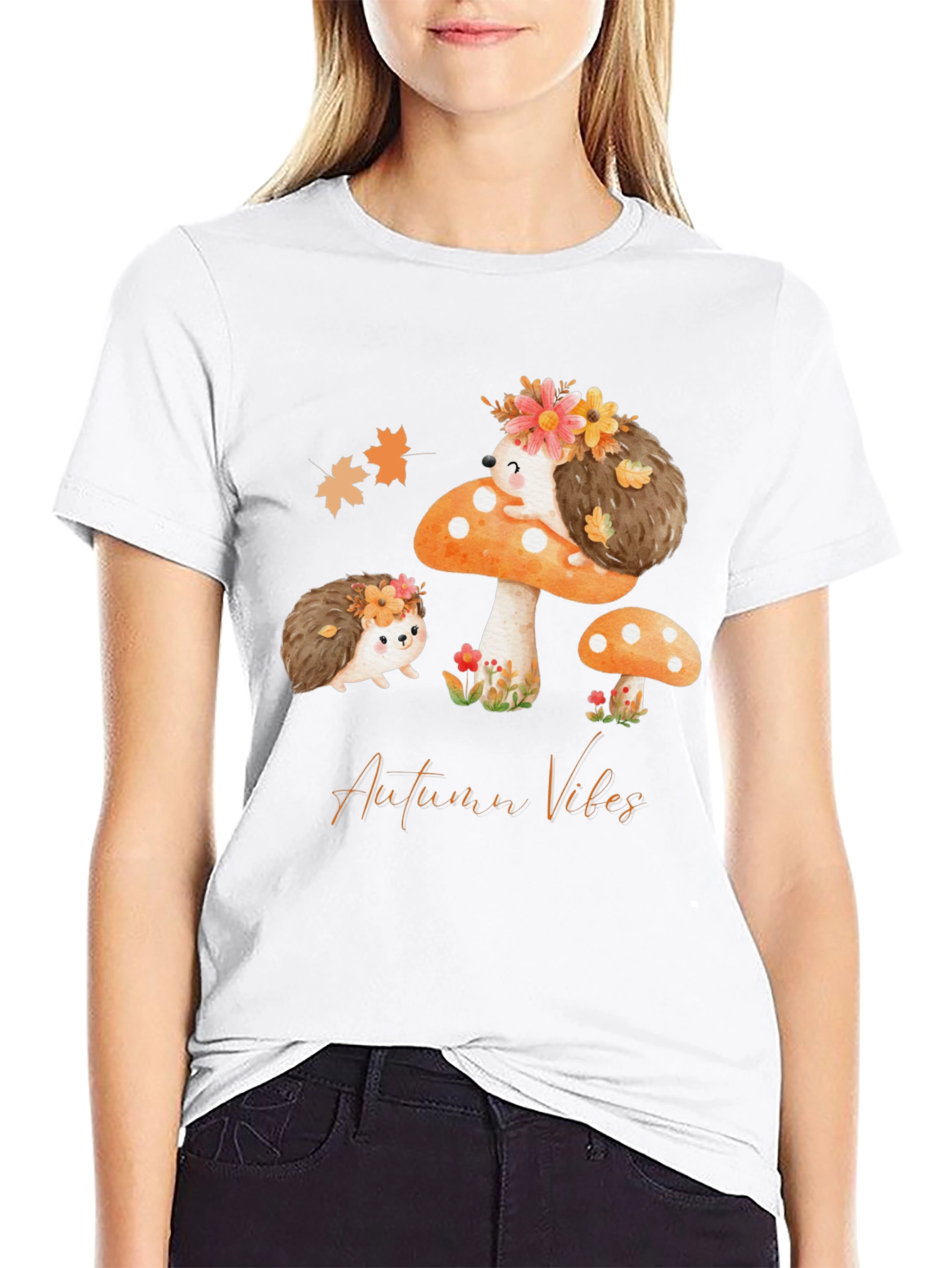 Autumn Vibes Hedgehog Graphic Tee