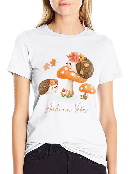 Autumn Vibes Hedgehog Graphic Tee