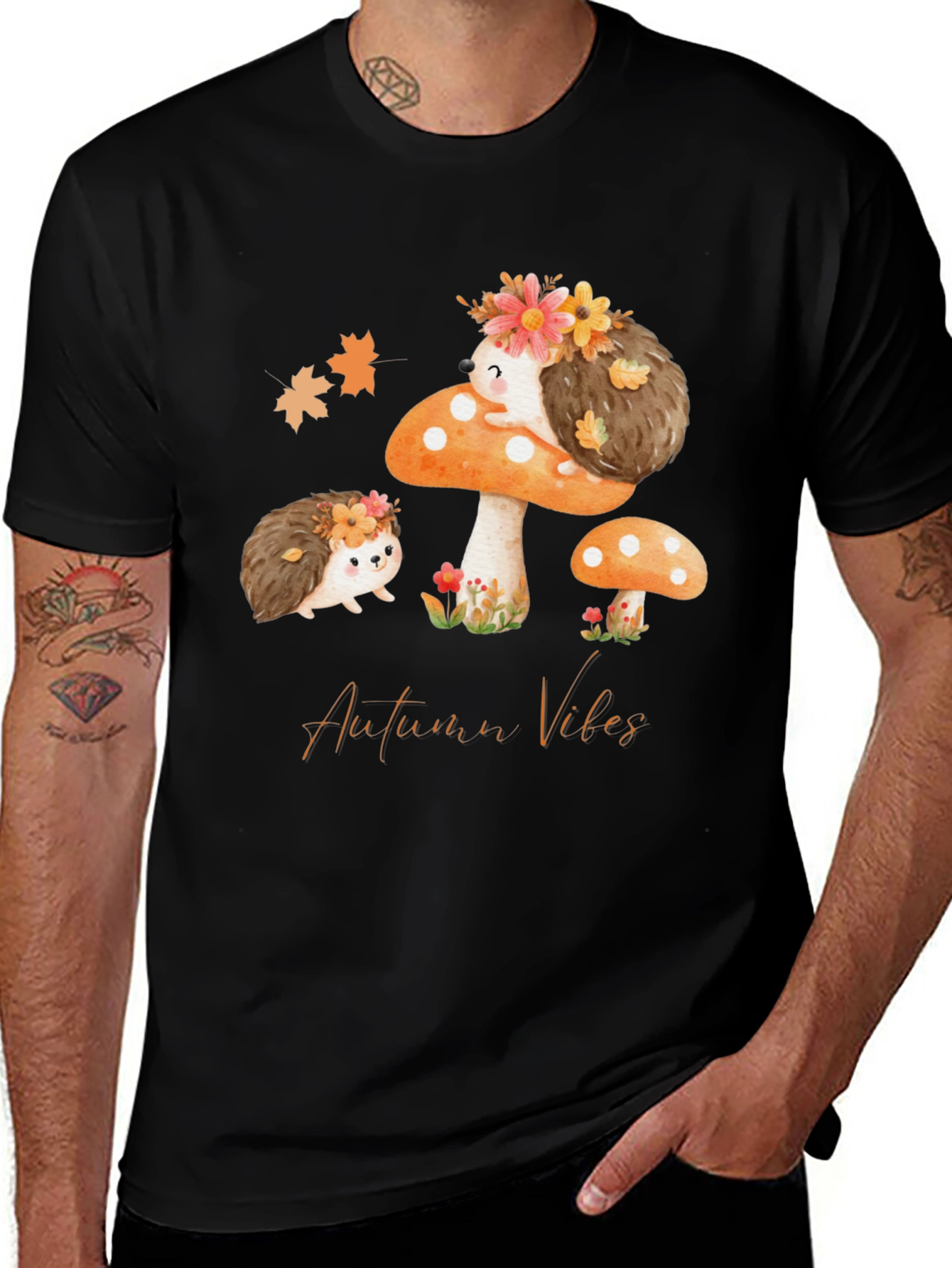 Autumn Vibes Hedgehog Graphic Tee