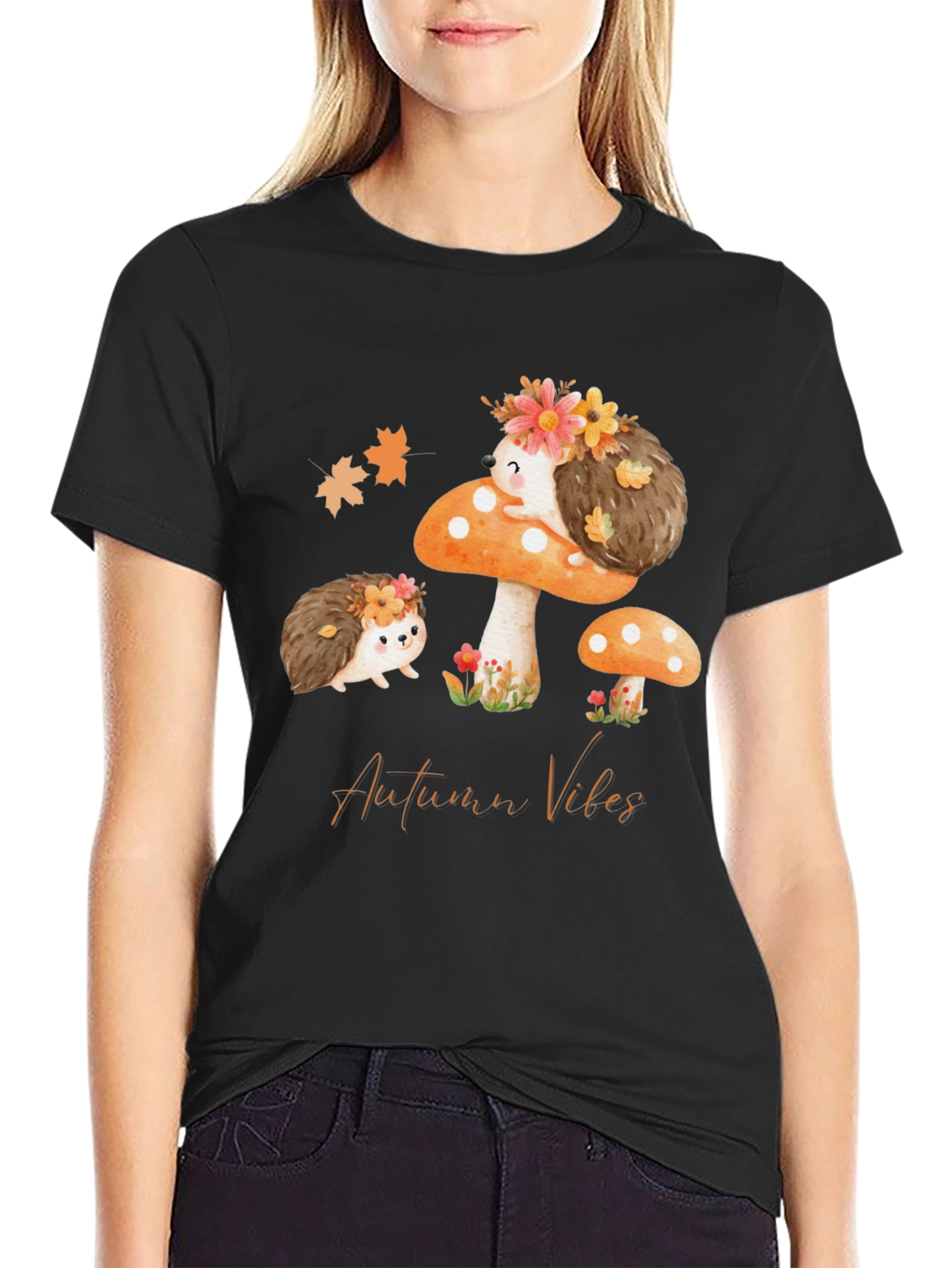 Autumn Vibes Hedgehog Graphic Tee