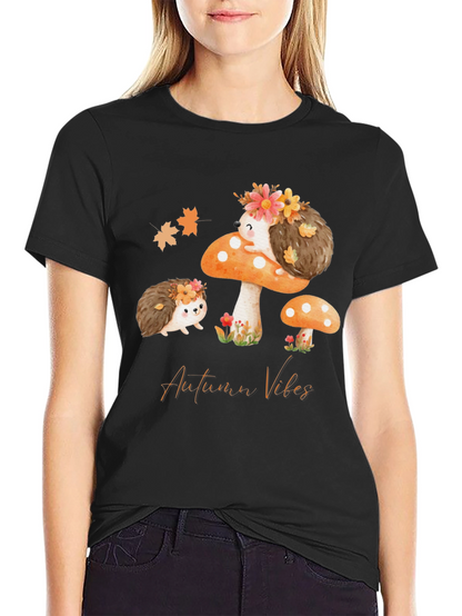 Autumn Vibes Hedgehog Graphic Tee