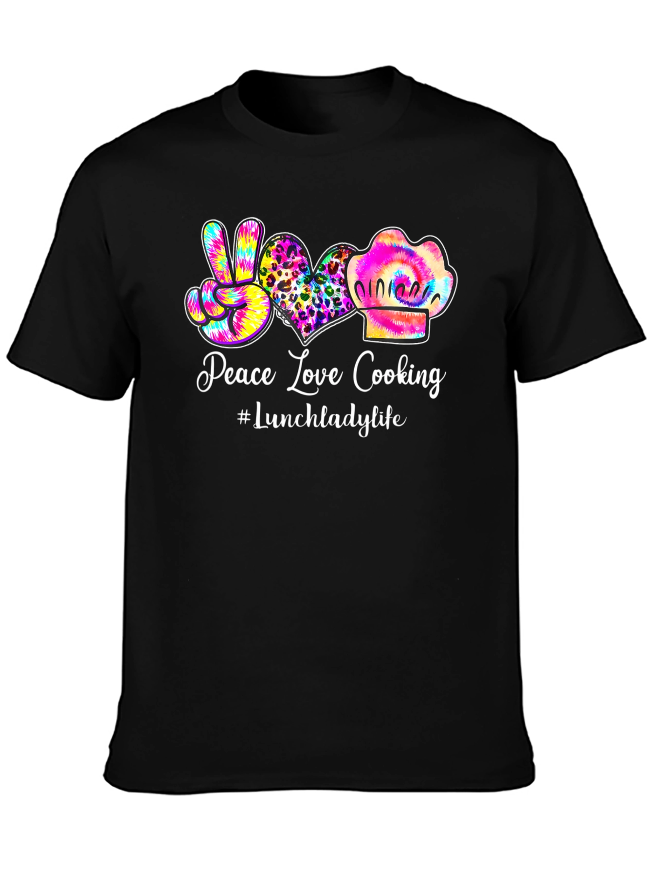 Peace Love Cooking Lunch Lady T-Shirt