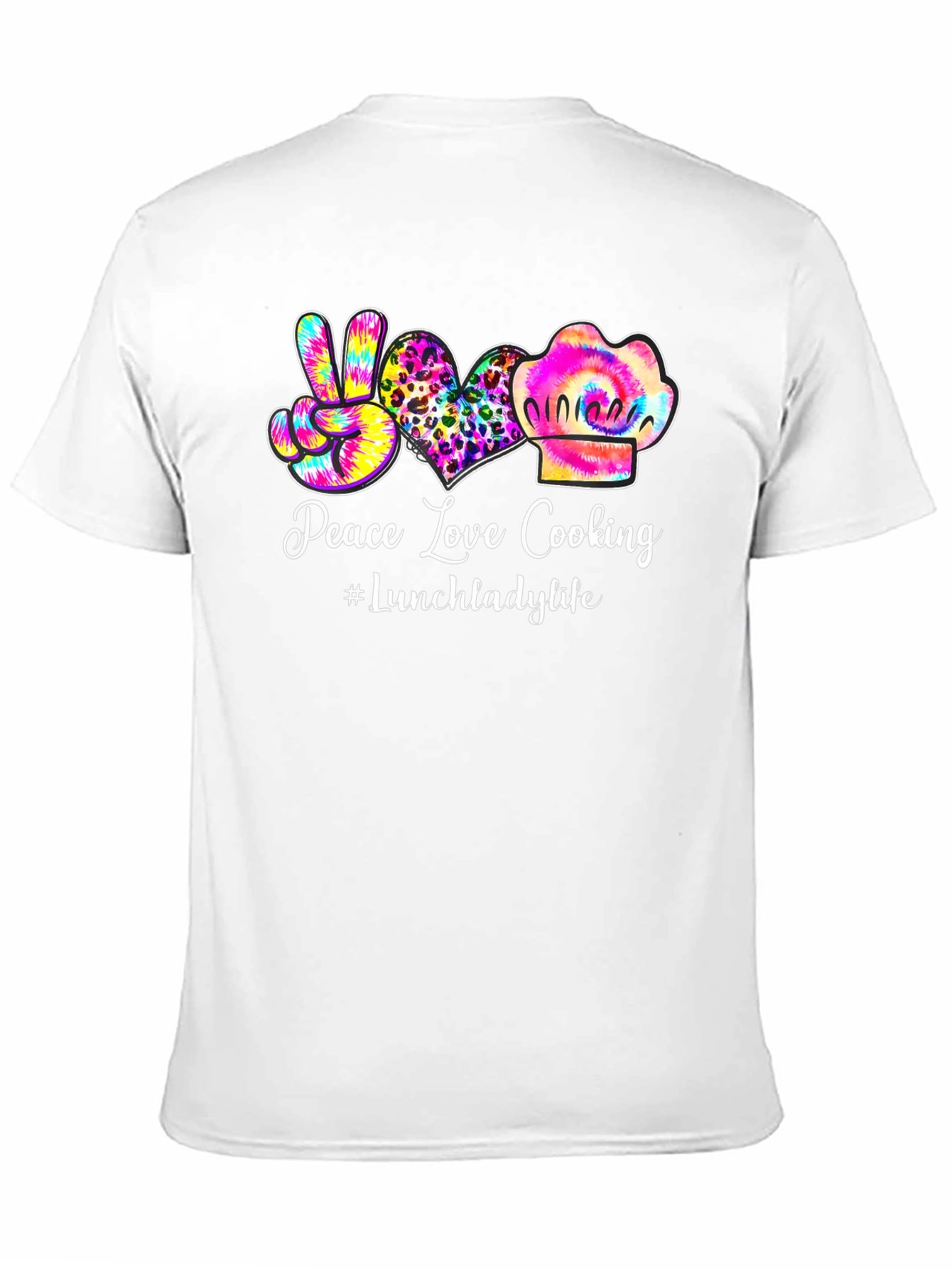 Peace Love Cooking Lunch Lady T-Shirt