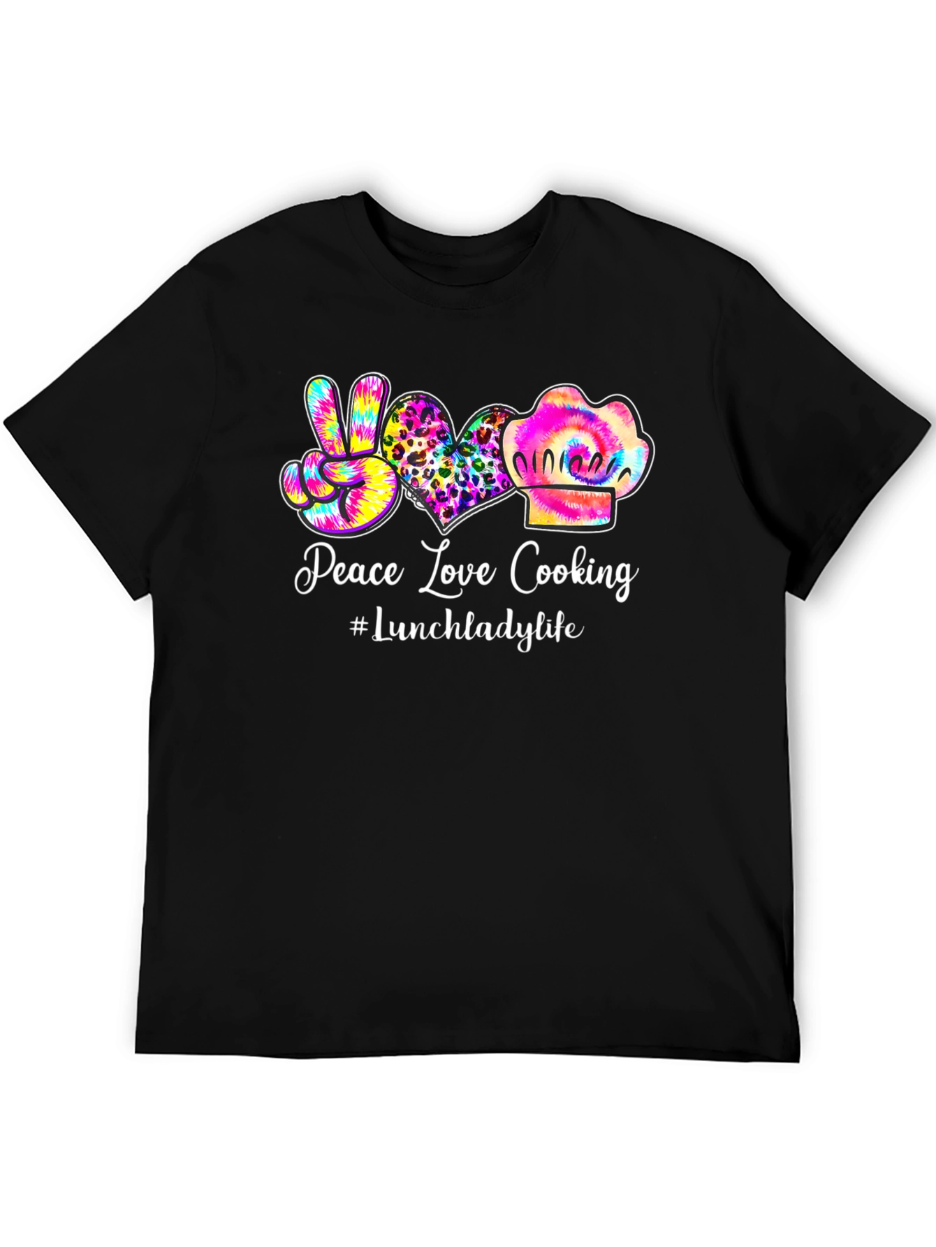 Peace Love Cooking Lunch Lady T-Shirt
