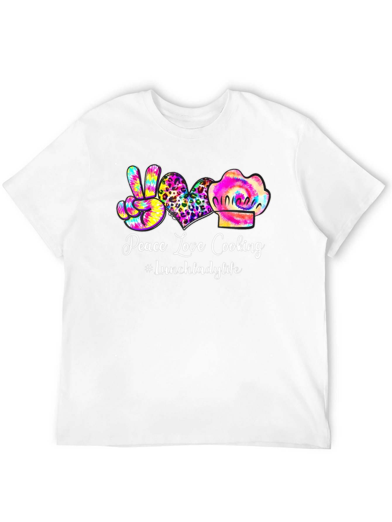 Peace Love Cooking Lunch Lady T-Shirt