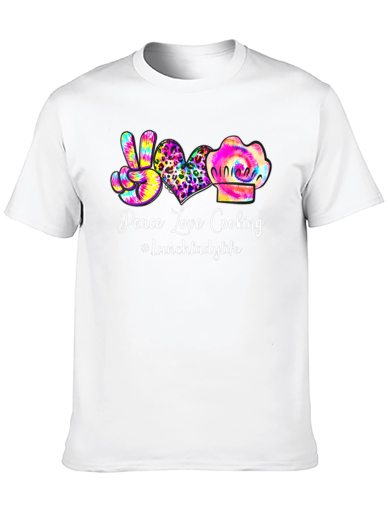 Peace Love Cooking Lunch Lady T-Shirt
