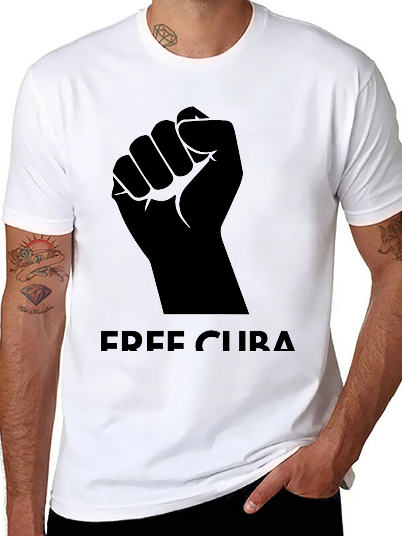 Free Cuba T-Shirt - Black Graphic Tee