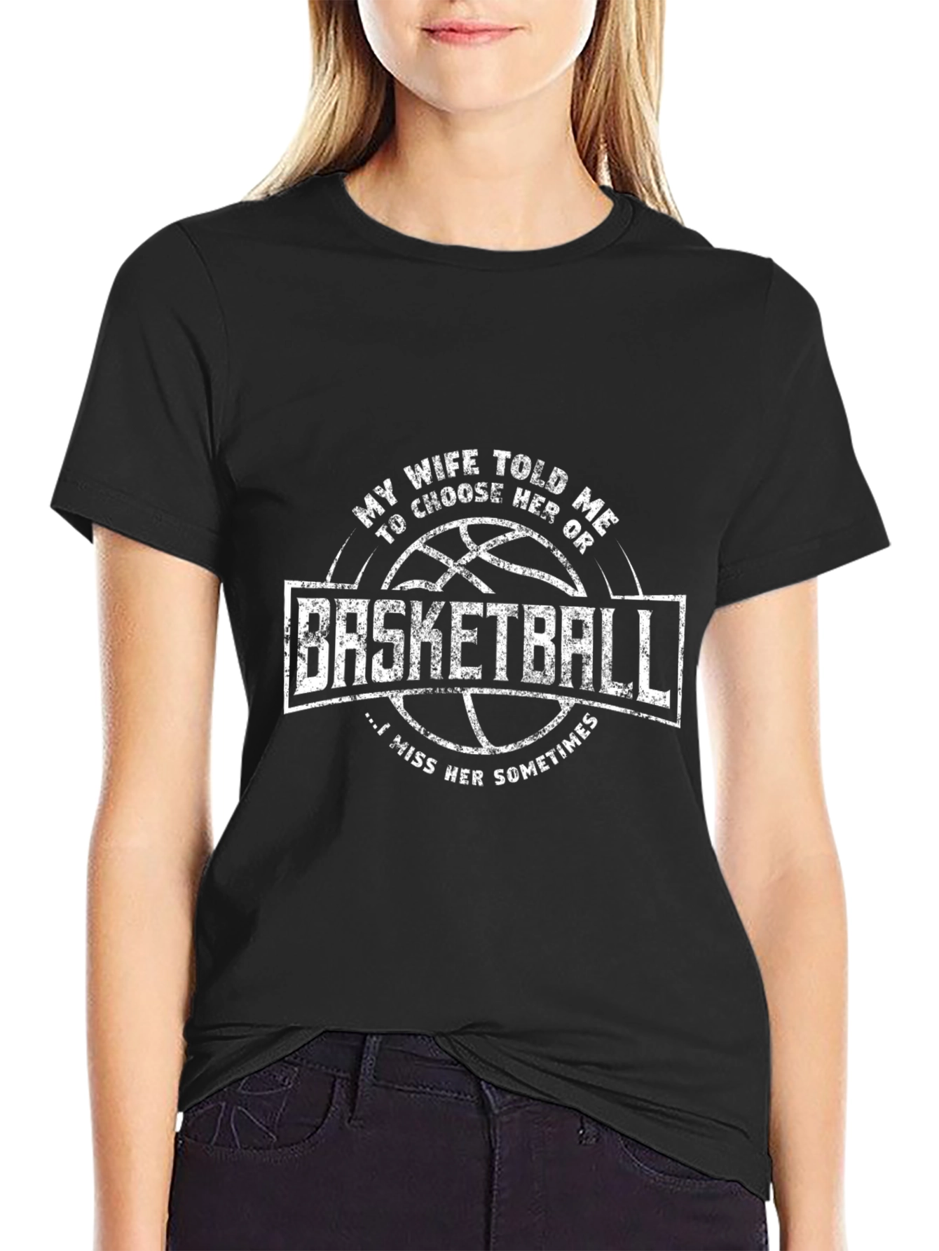 Basketball Wife Humor Tee - Miss Her Sometimes