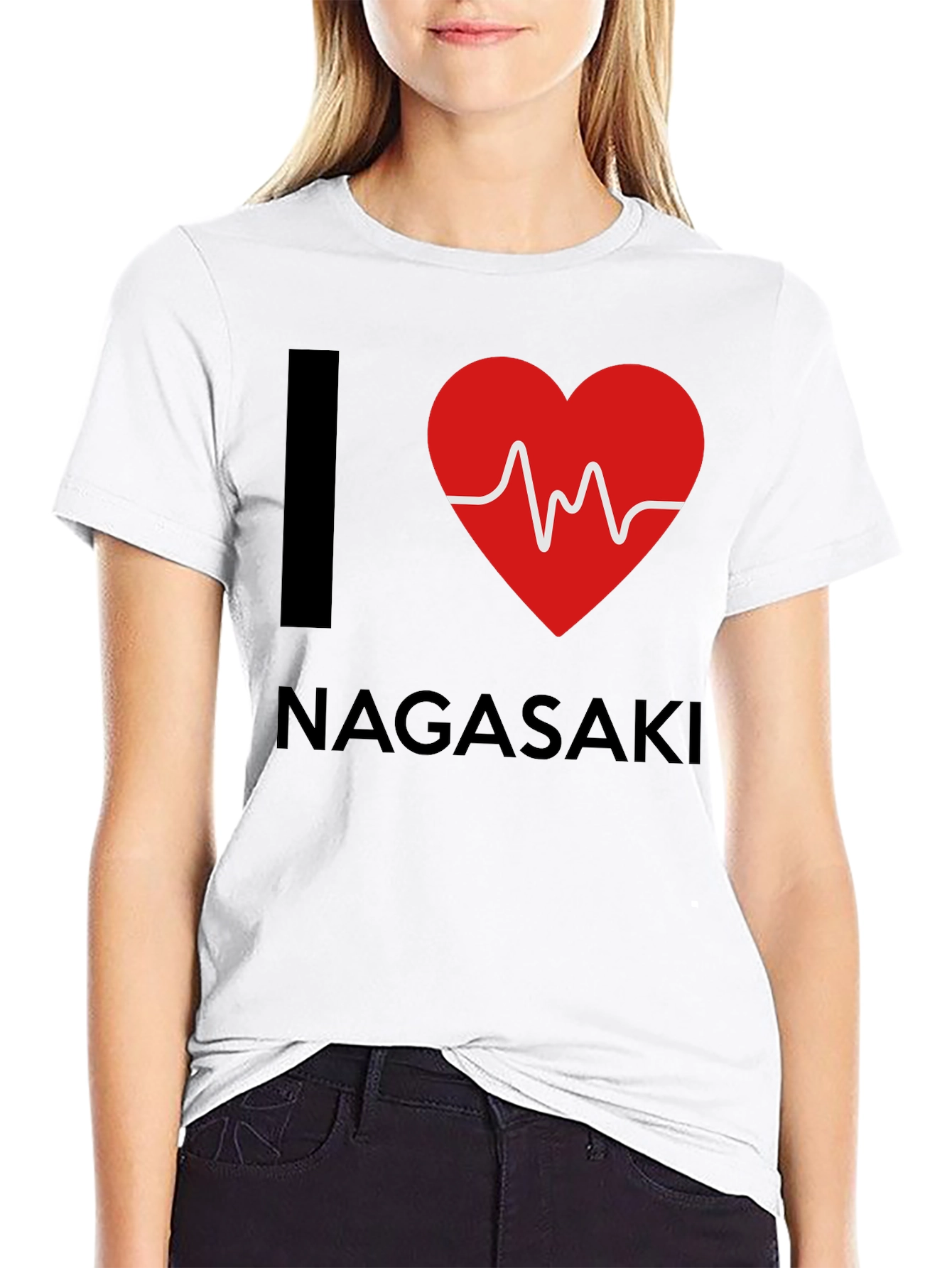 I Love Nagasaki Heartbeat T-Shirt