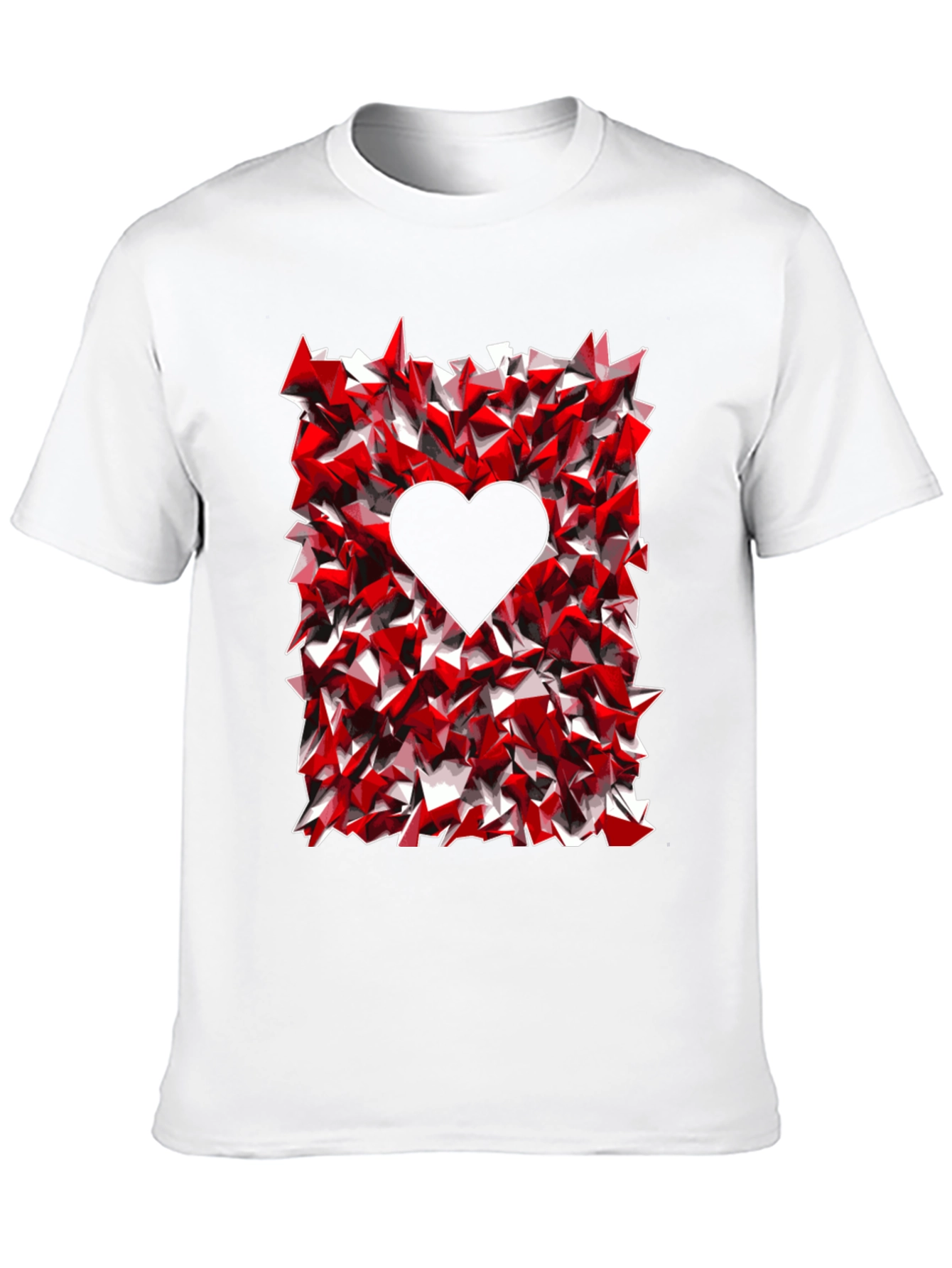 Geometric Heart Graphic Tee - Black