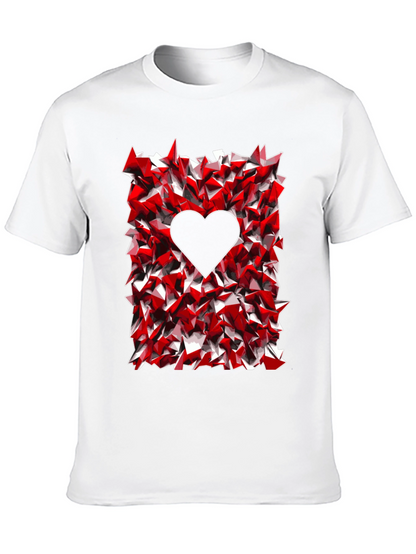Geometric Heart Graphic Tee - Black