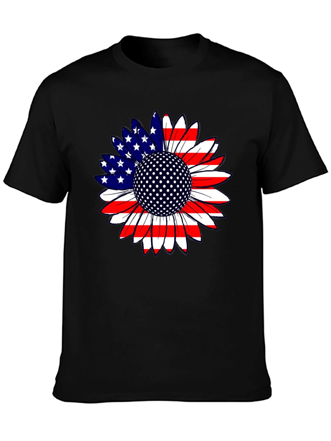 American Flag Sunflower Golf Ball T-Shirt