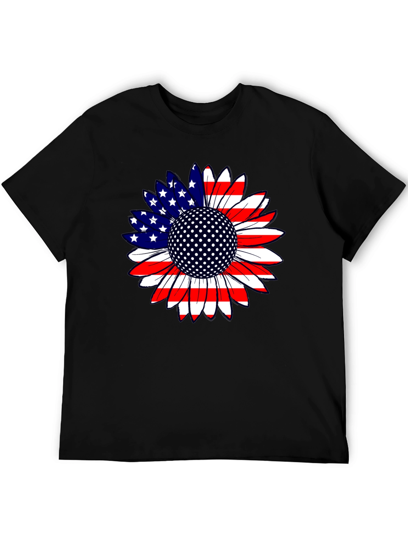 American Flag Sunflower Golf Ball T-Shirt