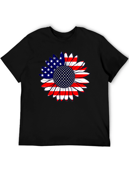 American Flag Sunflower Golf Ball T-Shirt