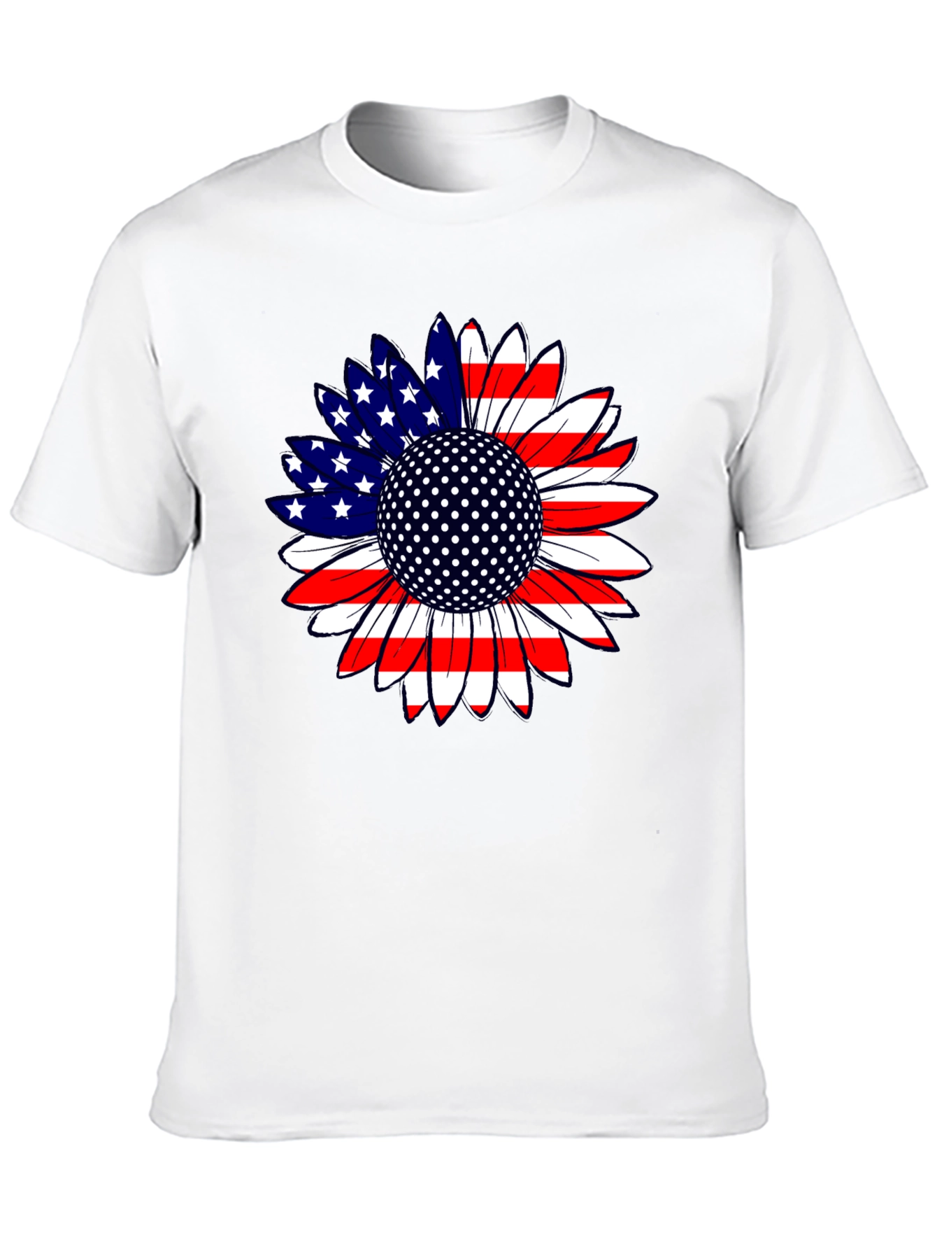 American Flag Sunflower Golf Ball T-Shirt