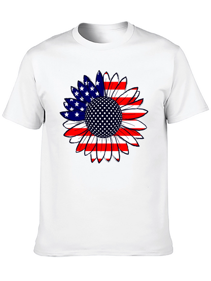 American Flag Sunflower Golf Ball T-Shirt