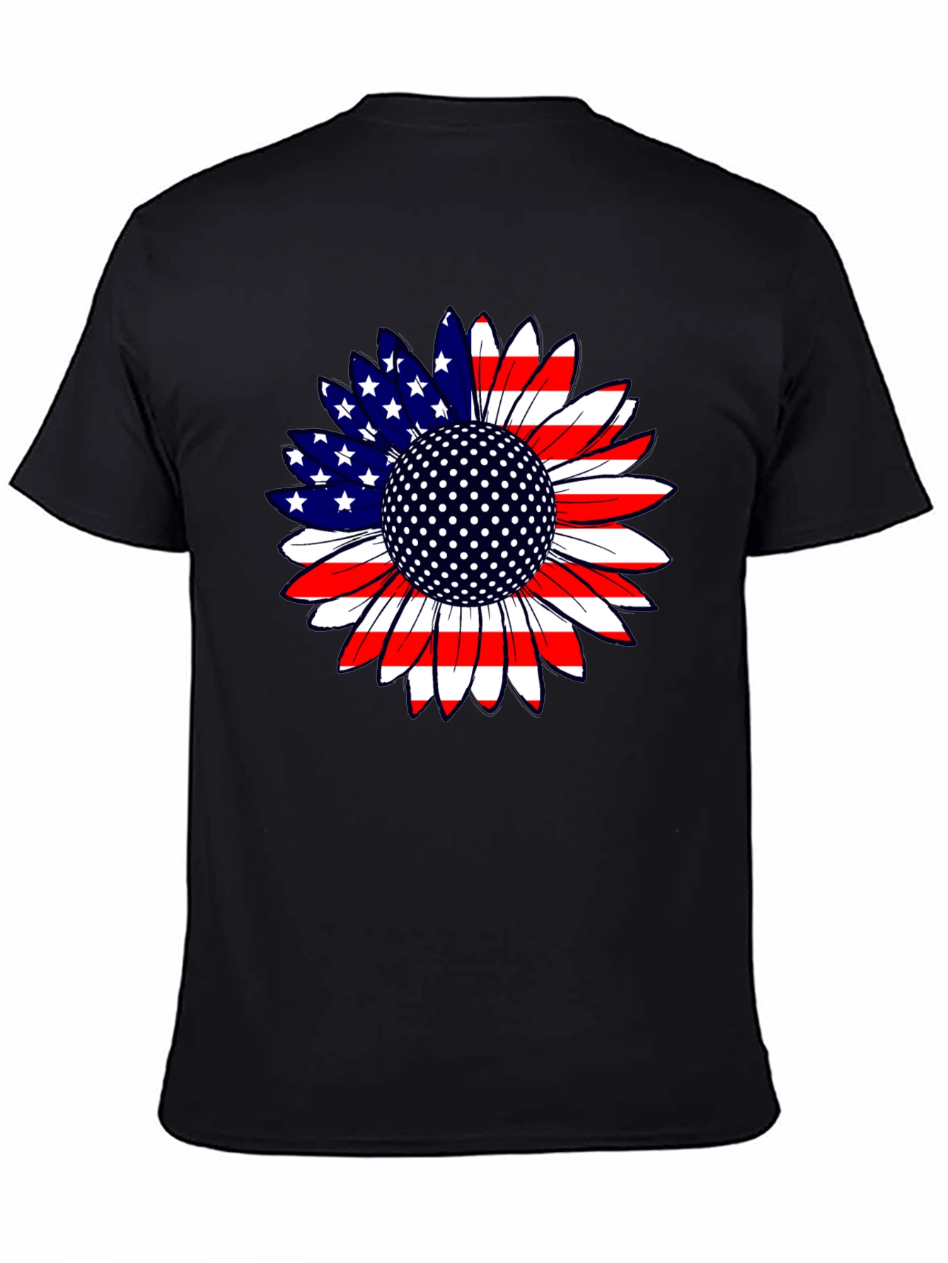 American Flag Sunflower Golf Ball T-Shirt