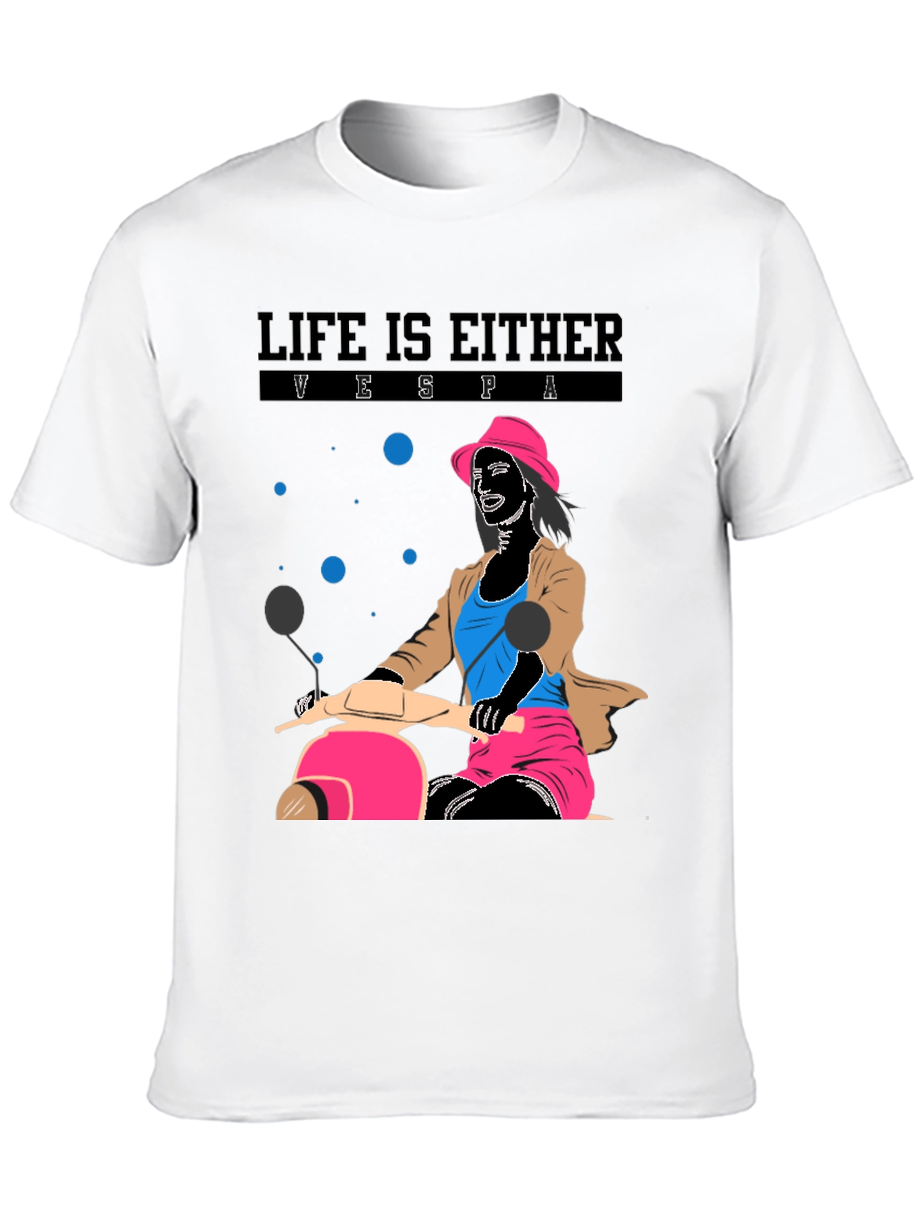 Life is Vespa T-Shirt - Black Graphic Tee