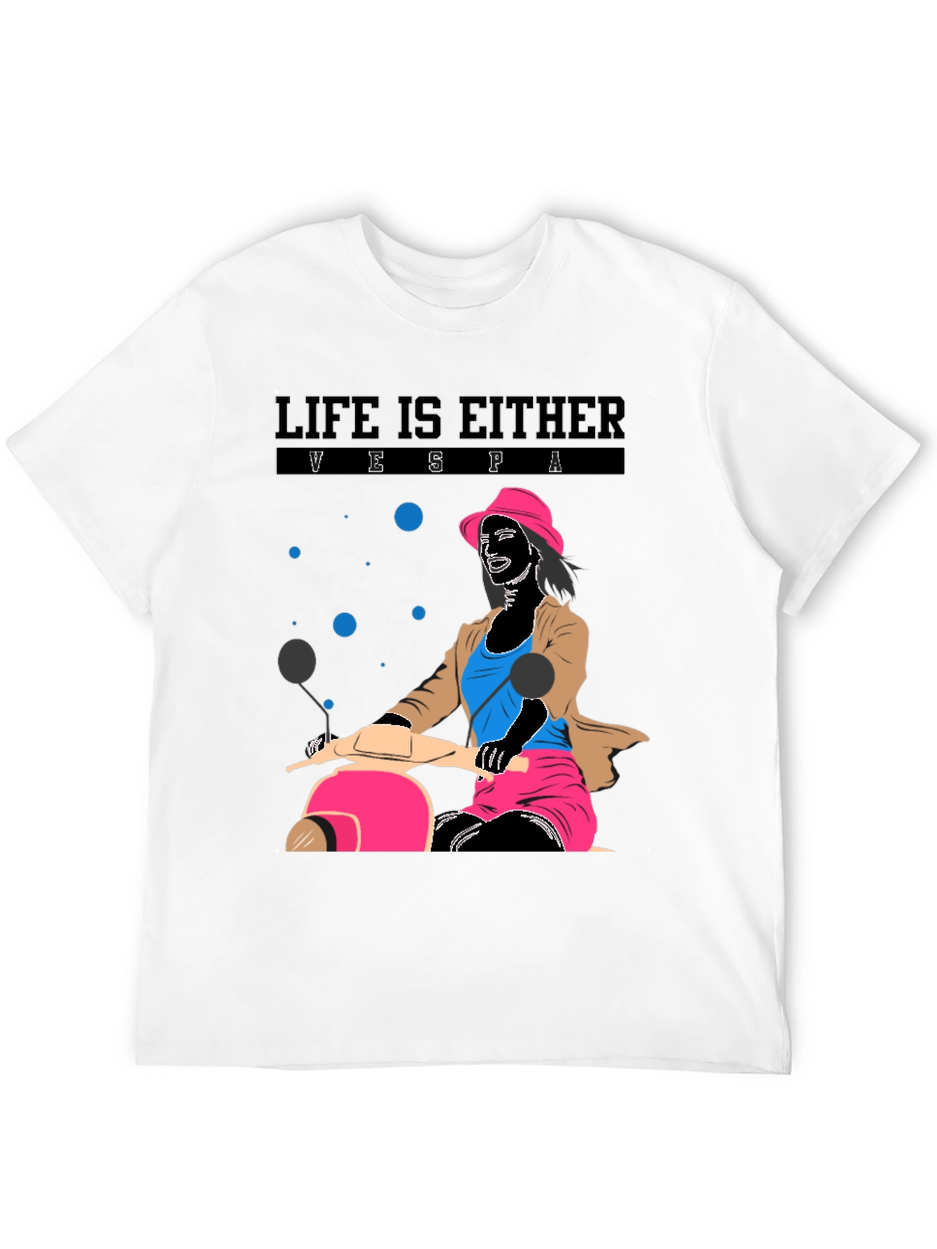Life is Vespa T-Shirt - Black Graphic Tee