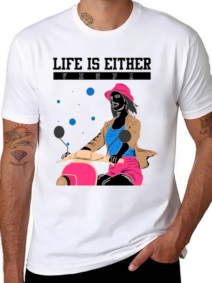 Life is Vespa T-Shirt - Black Graphic Tee