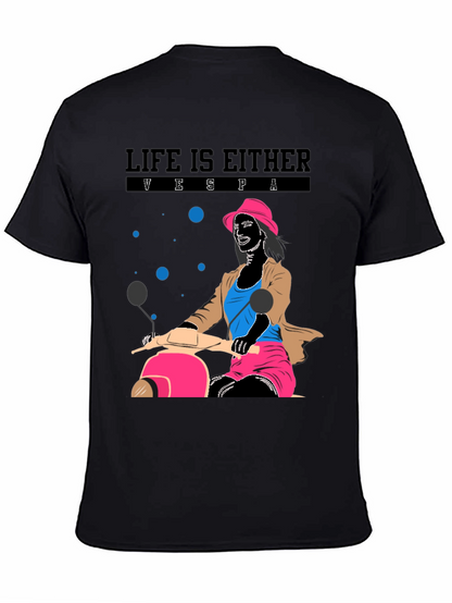 Life is Vespa T-Shirt - Black Graphic Tee