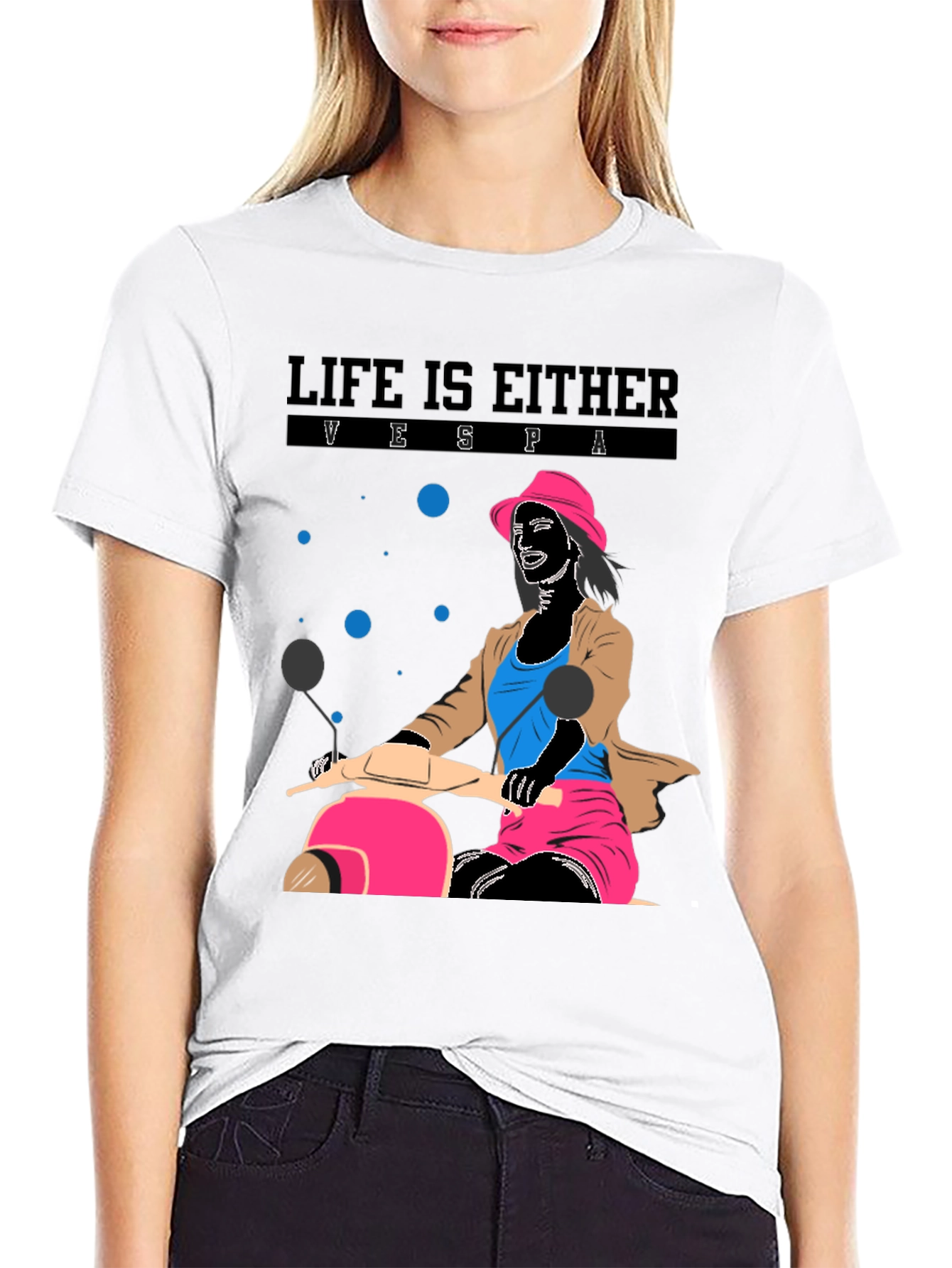 Life is Vespa T-Shirt - Black Graphic Tee