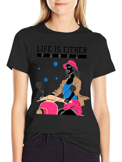 Life is Vespa T-Shirt - Black Graphic Tee