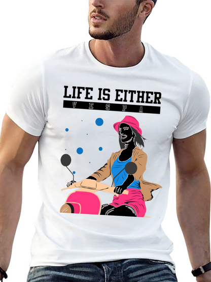 Life is Vespa T-Shirt - Black Graphic Tee
