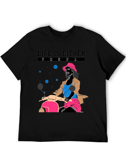 Life is Vespa T-Shirt - Black Graphic Tee