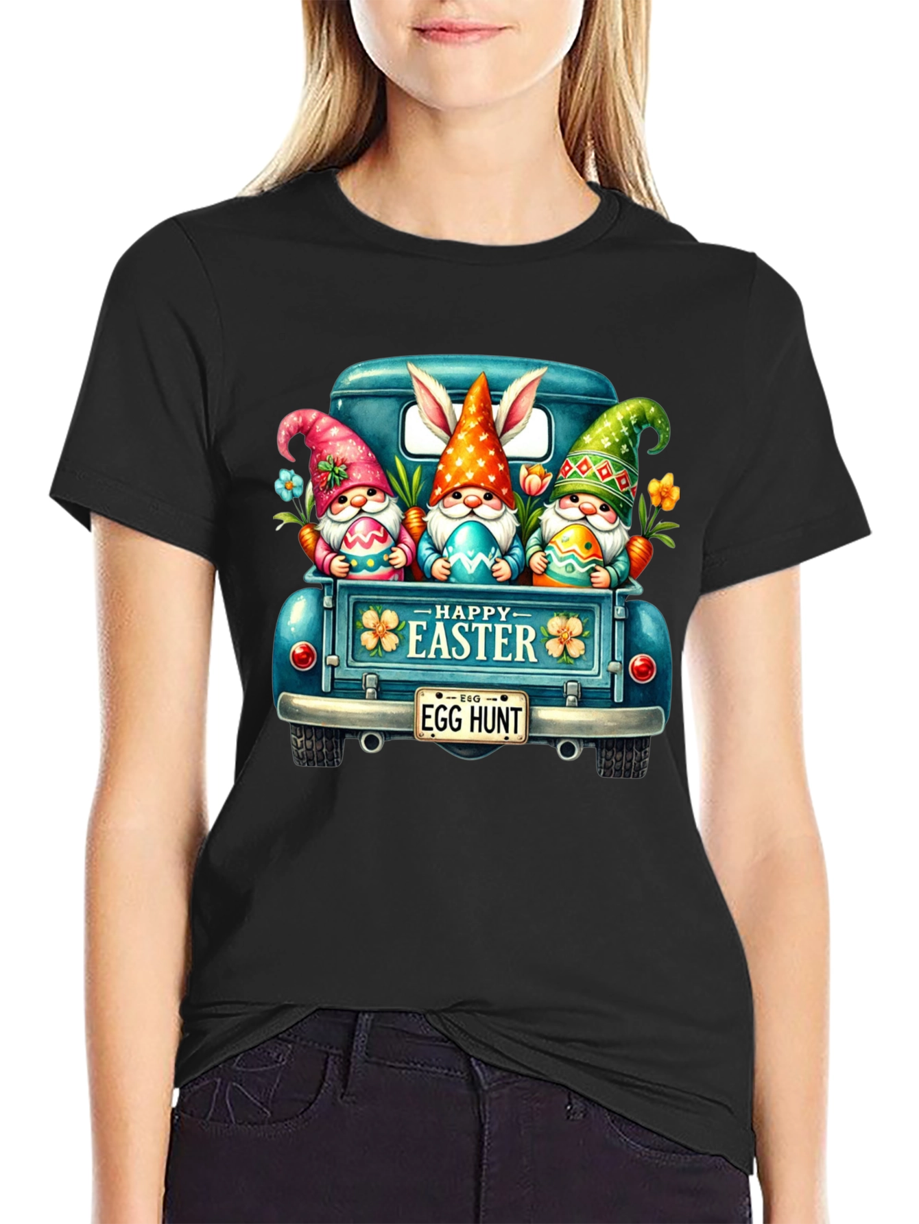 Easter Gnomes in Truck Graphic T-Shirt