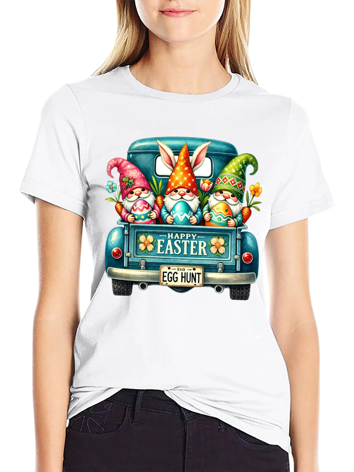 Easter Gnomes in Truck Graphic T-Shirt