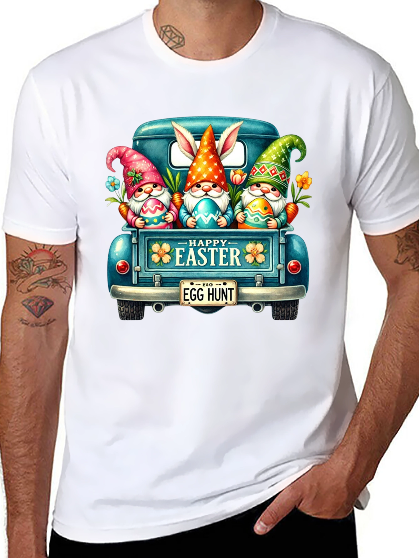 Easter Gnomes in Truck Graphic T-Shirt
