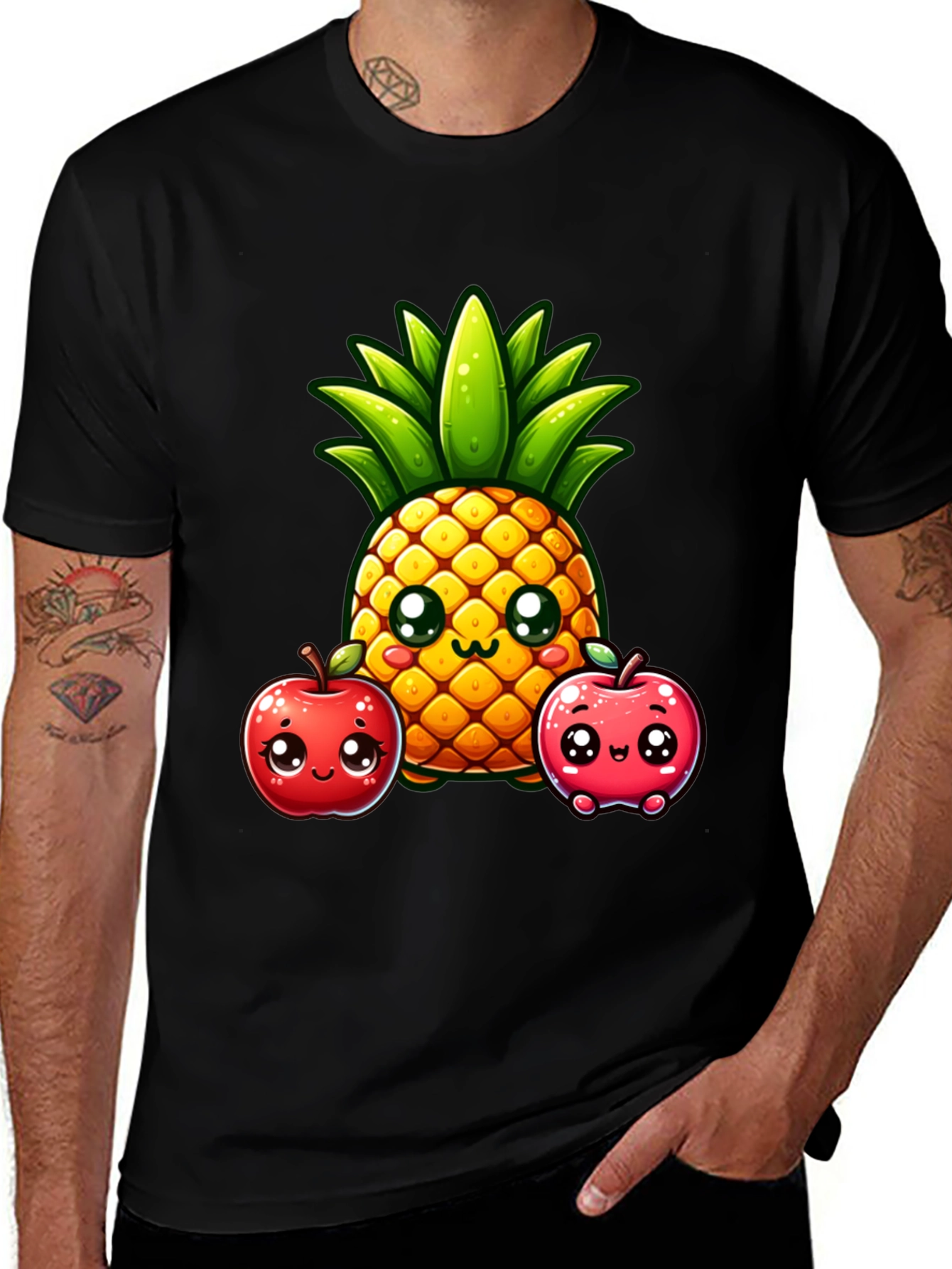 Cute Pineapple & Apples Graphic Tee