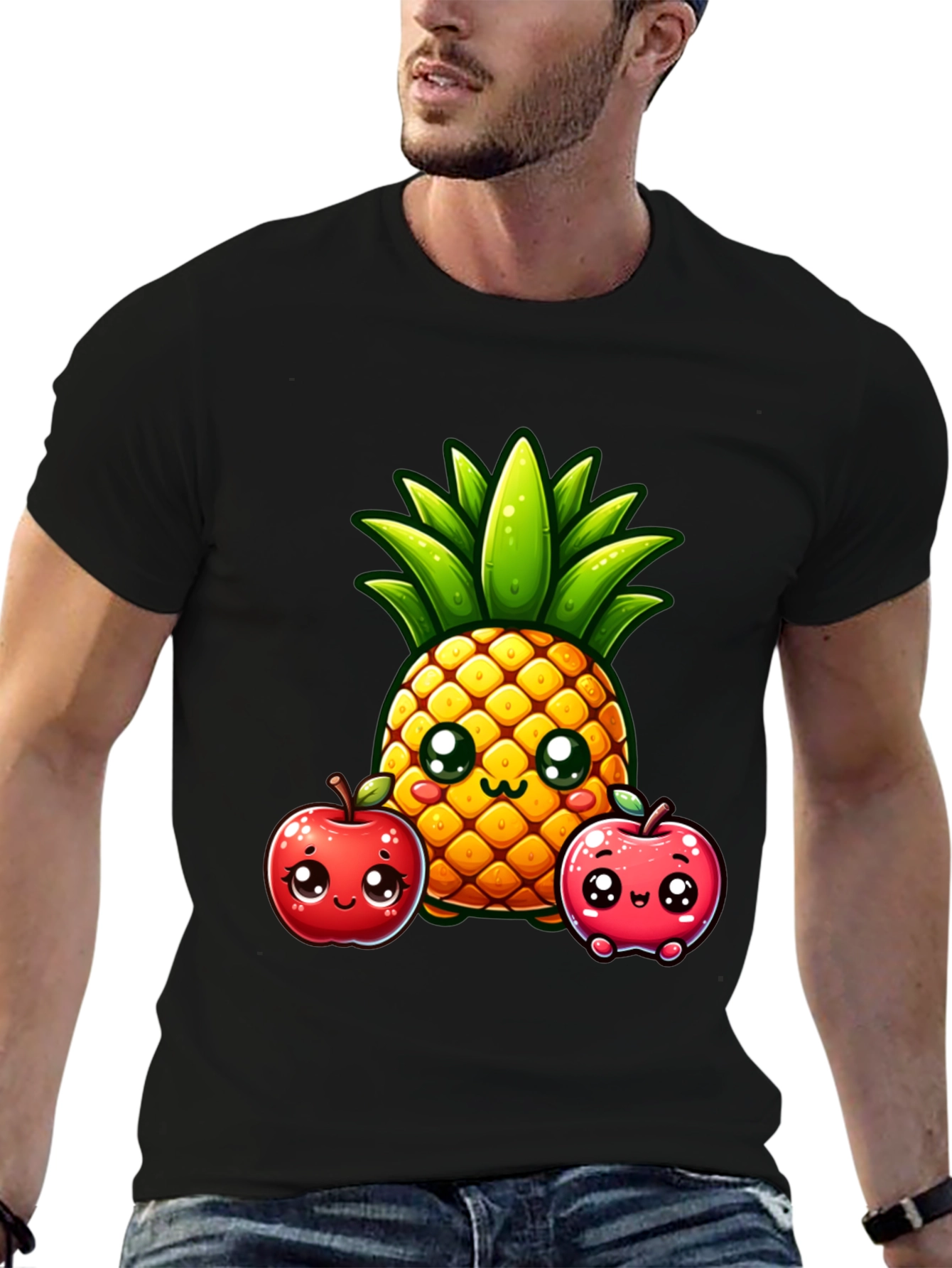 Cute Pineapple & Apples Graphic Tee