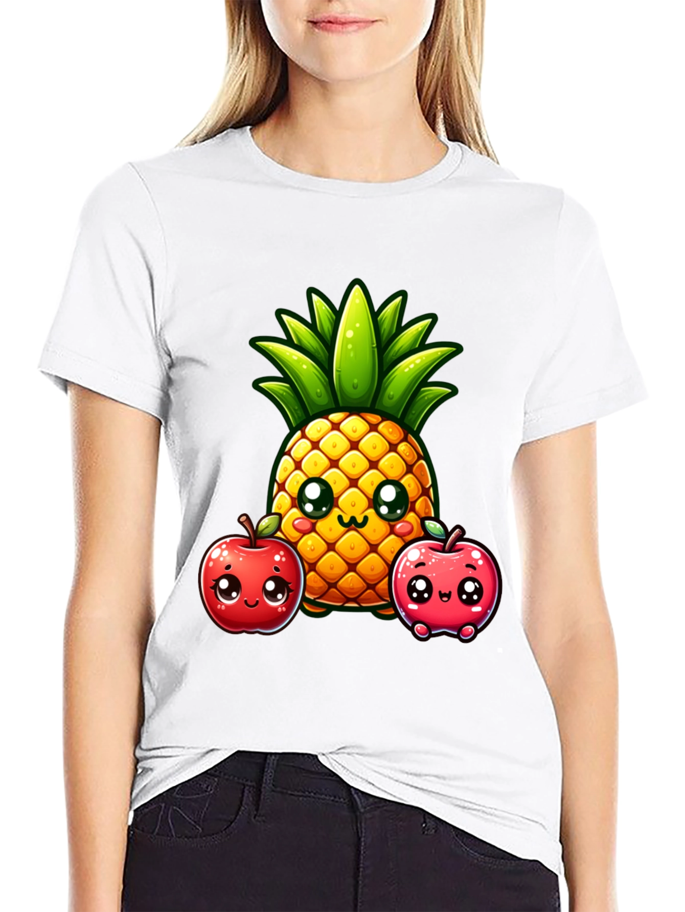 Cute Pineapple & Apples Graphic Tee