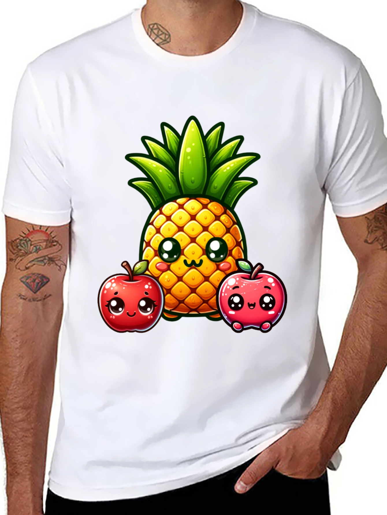 Cute Pineapple & Apples Graphic Tee