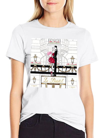 Parisian Romance Graphic Tee - Black