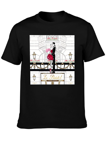 Parisian Romance Graphic Tee - Black