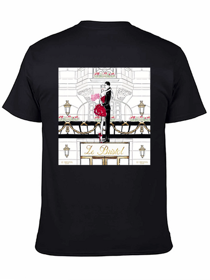 Parisian Romance Graphic Tee - Black
