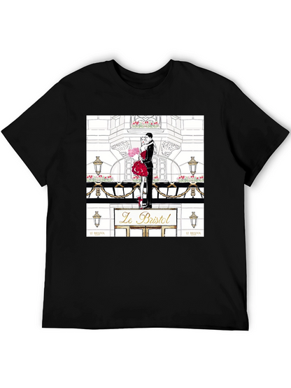 Parisian Romance Graphic Tee - Black
